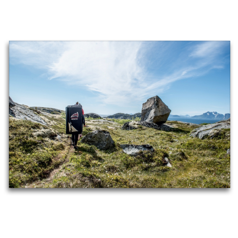 bouldern in Henningsvaer, Lofoten,