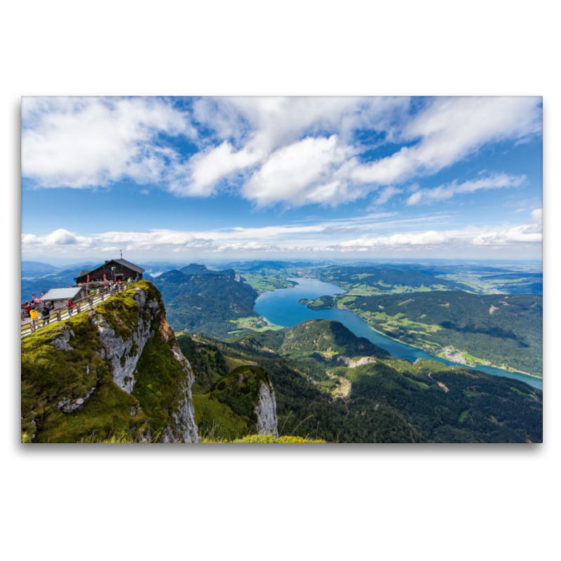 Schutzhaus zur Himmelspforte mit Blick auf den Mondsee