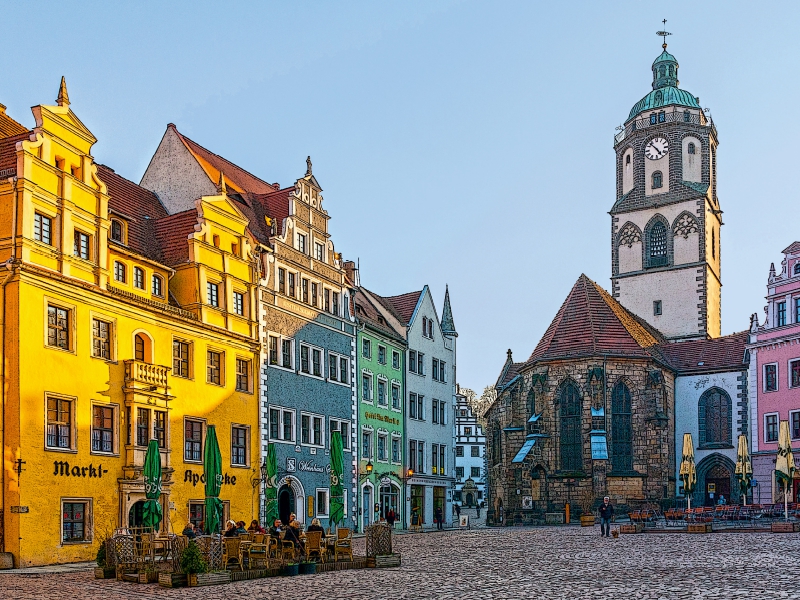 Markt mit Frauenkirche in Meißen