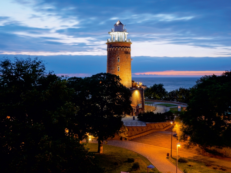 Leuchtturm an der Ostsee in Kolobrzeg (Polen)