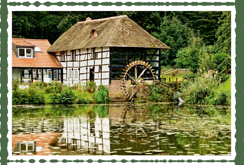 Ölmühle Tüschenbroich in Wegberg-Tüschenbroich, aus dem 17. Jahrhundert, heute ein Atelier