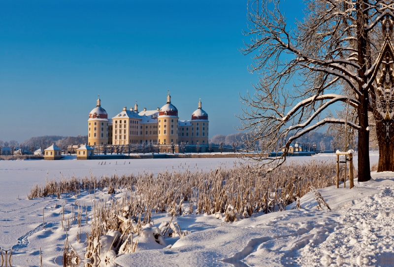 Schloss Moritzburg im Winter, Sachsen