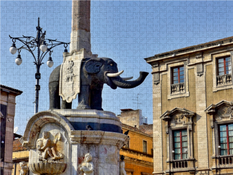 Catania, Elefantenbrunnen auf der Piazza del Duomo