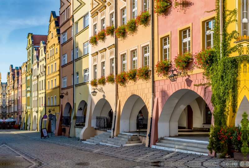 HIRSCHBERG Bürgerhäuser mit Laubengängen