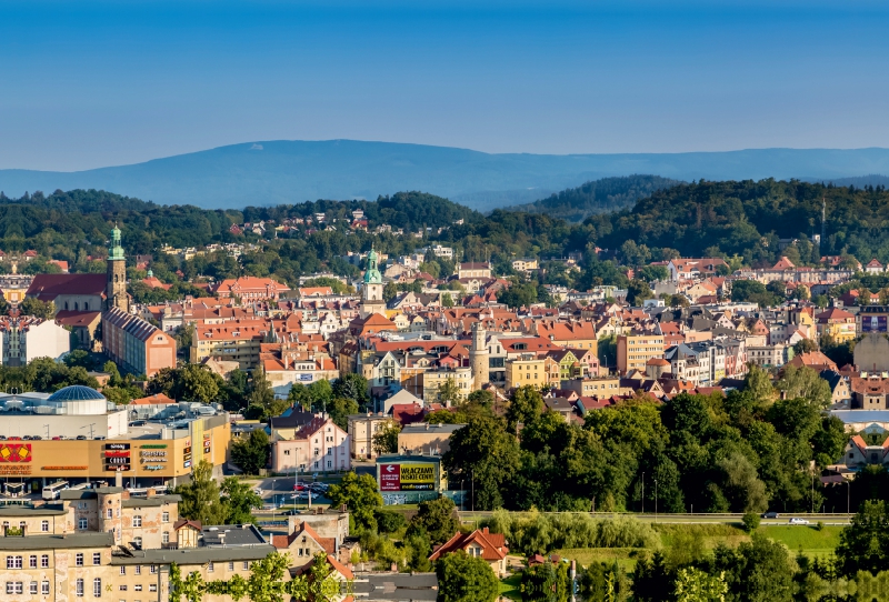 Aussicht vom Kaiserturm auf Hirschberg und die Umgebung