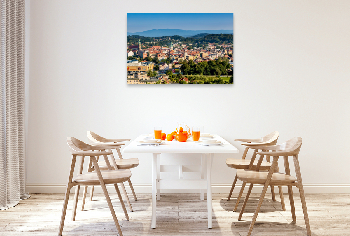 Aussicht vom Kaiserturm auf Hirschberg und die Umgebung