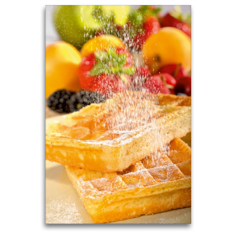 Frische Waffeln mit Obst