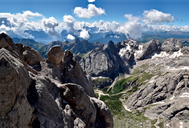 Blick von der Marmolada nach Süden