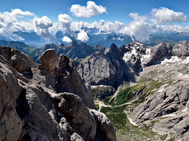 Blick von der Marmolada nach Süden