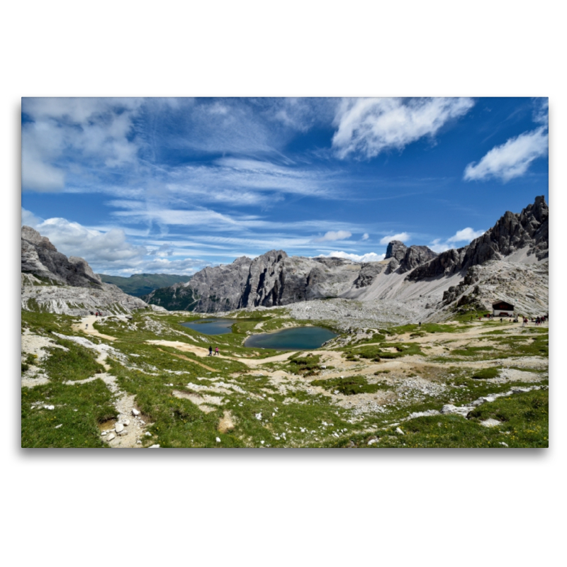 Blick von der Dreizinnenhütte auf Lago dei Piani (Die Bödenseen)