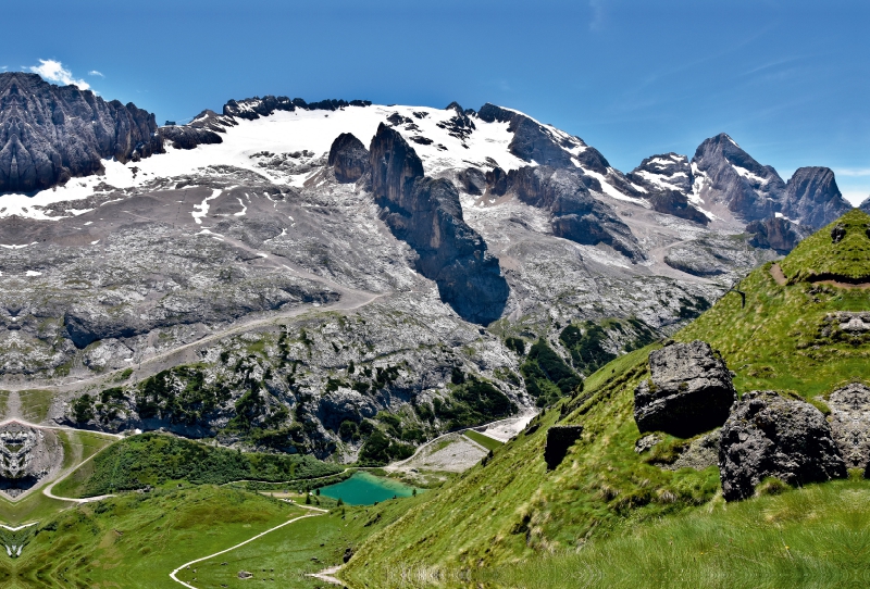 Blick vom Pass Padon nach SW auf die Marmolada