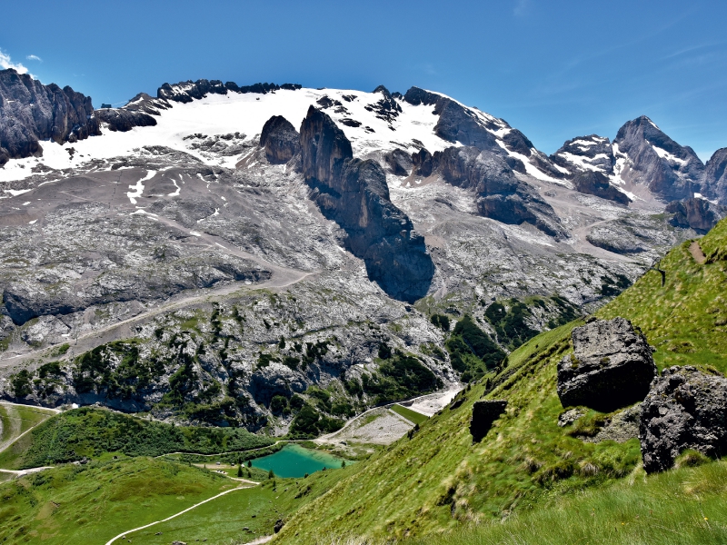 Blick vom Pass Padon nach SW auf die Marmolada