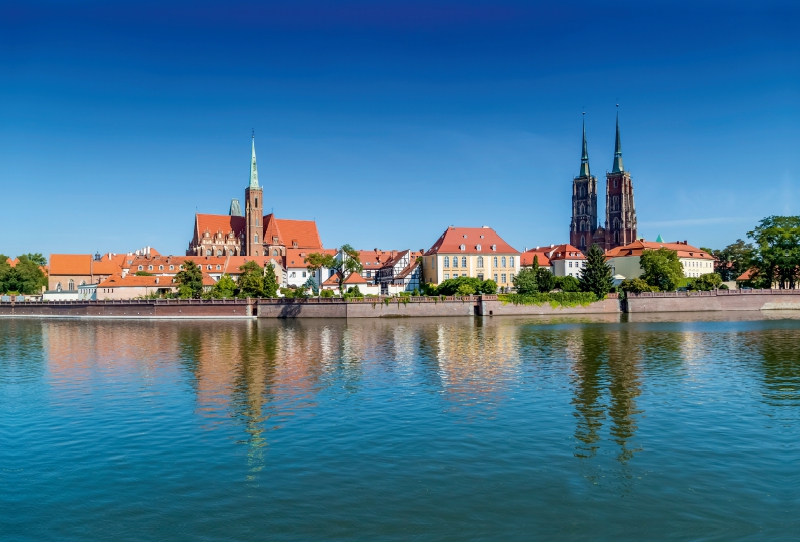 BRESLAU Dominsel mit Kreuzkirche und Breslauer Dom