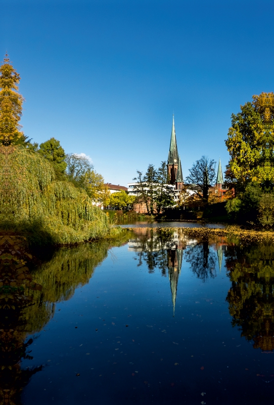 Schloßteich mit St. Lambertikirche