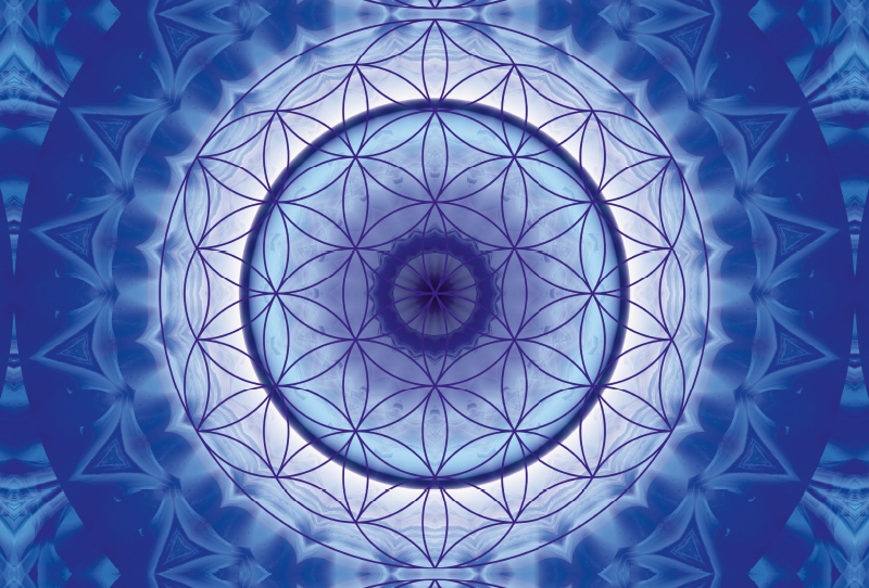 Mandala Blume des Lebens blau