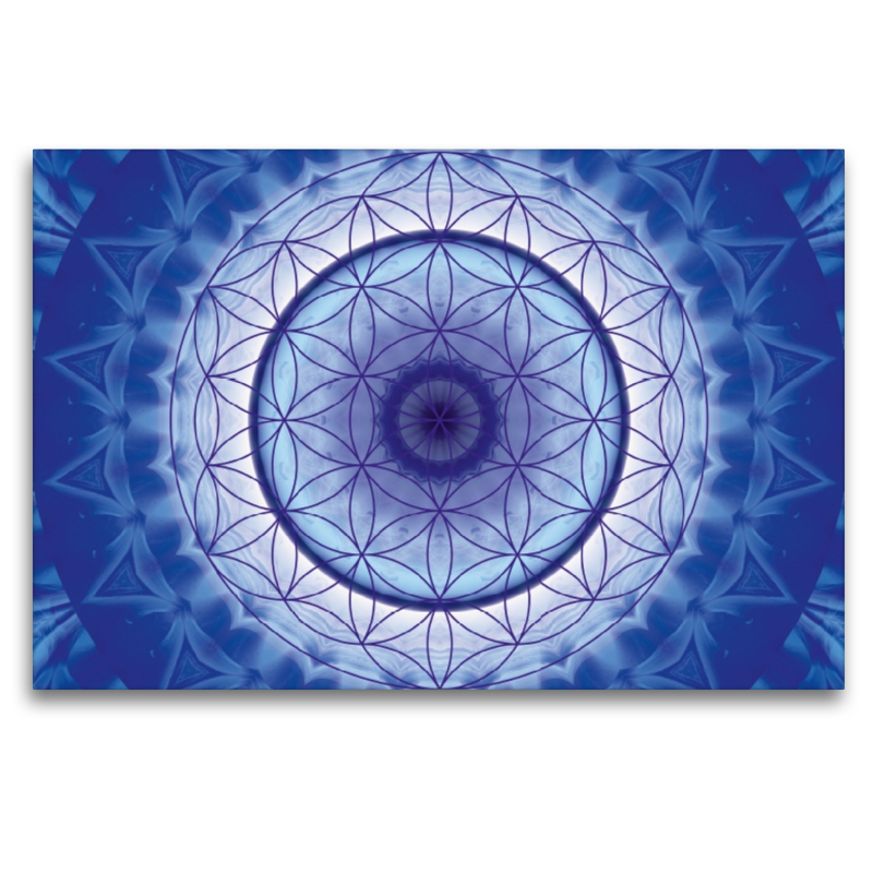 Mandala Blume des Lebens blau