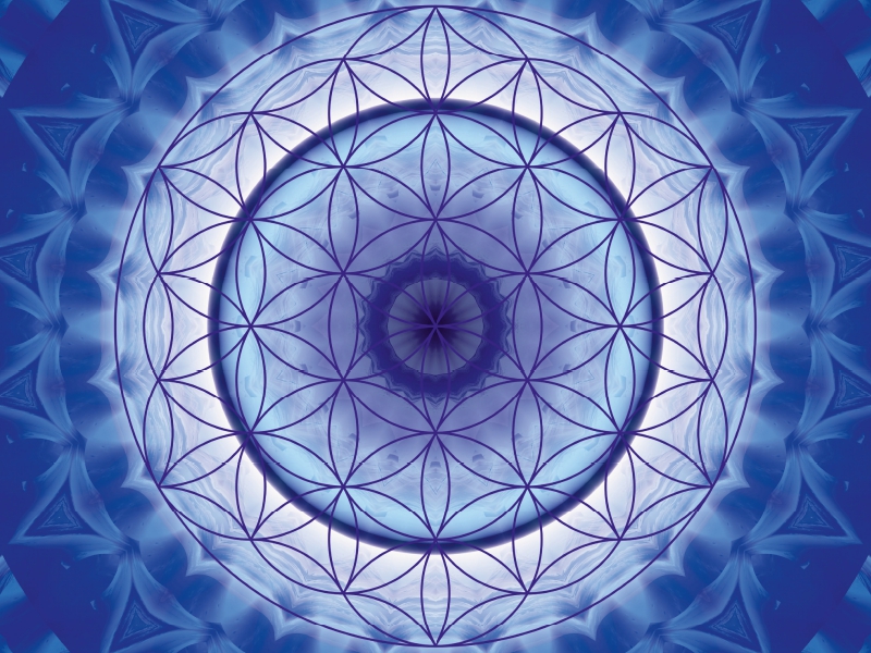 Mandala Blume des Lebens blau