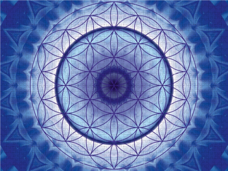 Mandala Blume des Lebens blau