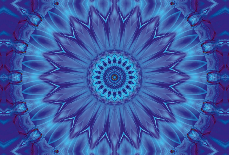 Mandala blaue Wasserblume