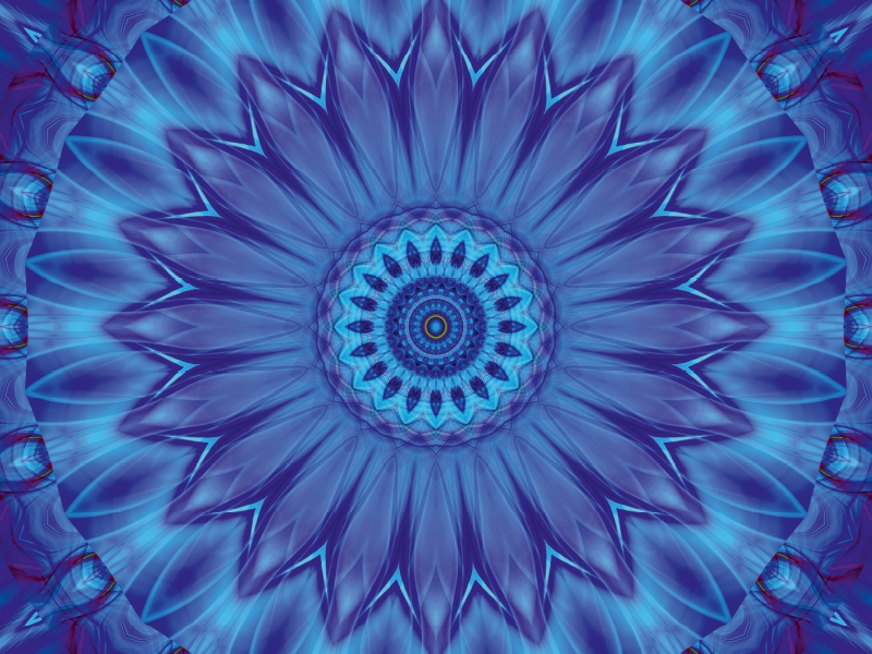 Mandala blaue Wasserblume