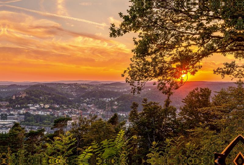 Sonnenuntergang über Marburg