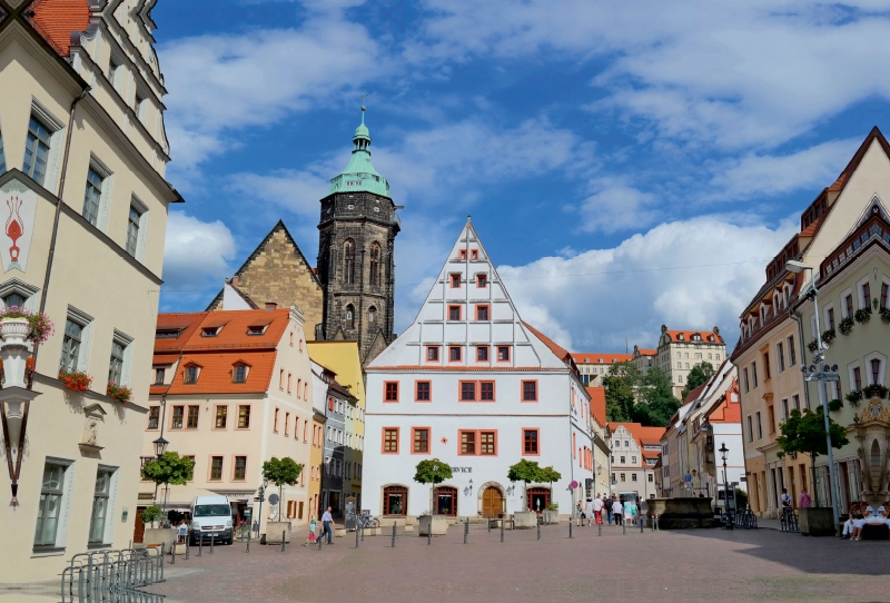 Marktplatz mit Canaletto-Blick, Altstadt,            N50°57'44.2476', E13°56'28.734'