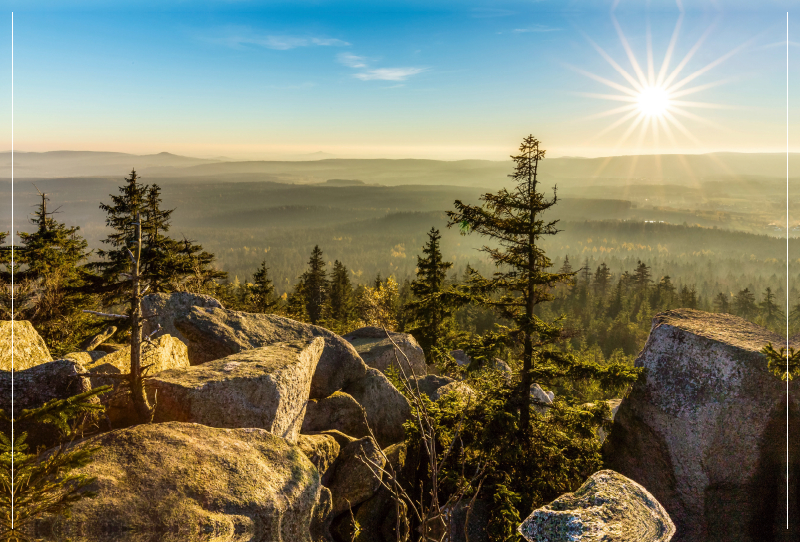 Herbststimmung auf dem Kösseinegipfel im Fichtelgebirge