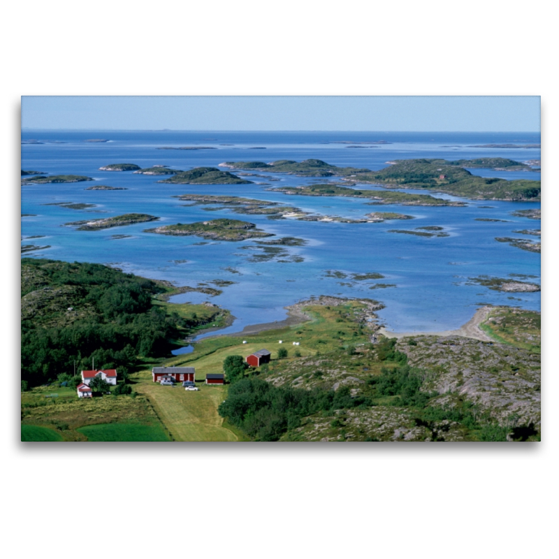 Blick vom Torghattan in den Schärengarten vor Brønnøysund, Norwegen