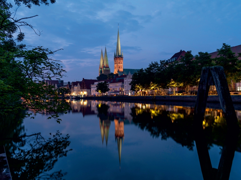 Altstadt und Trave in Lübeck