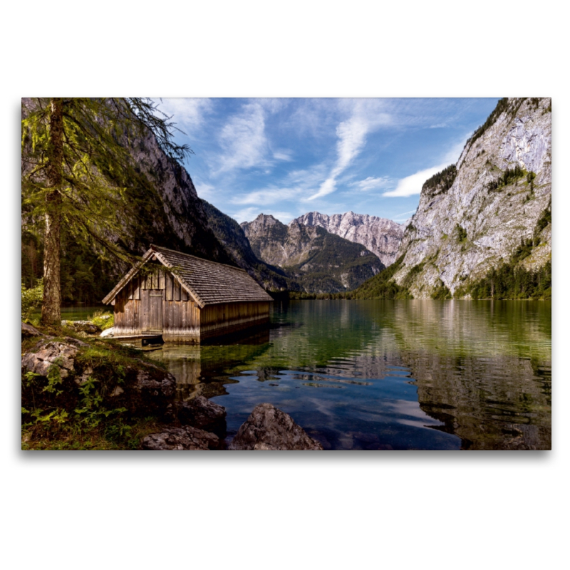 Obersee - Blick talauswärts auf die Hachelköpfe und den Watzmann