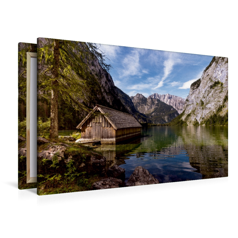 Obersee - Blick talauswärts auf die Hachelköpfe und den Watzmann