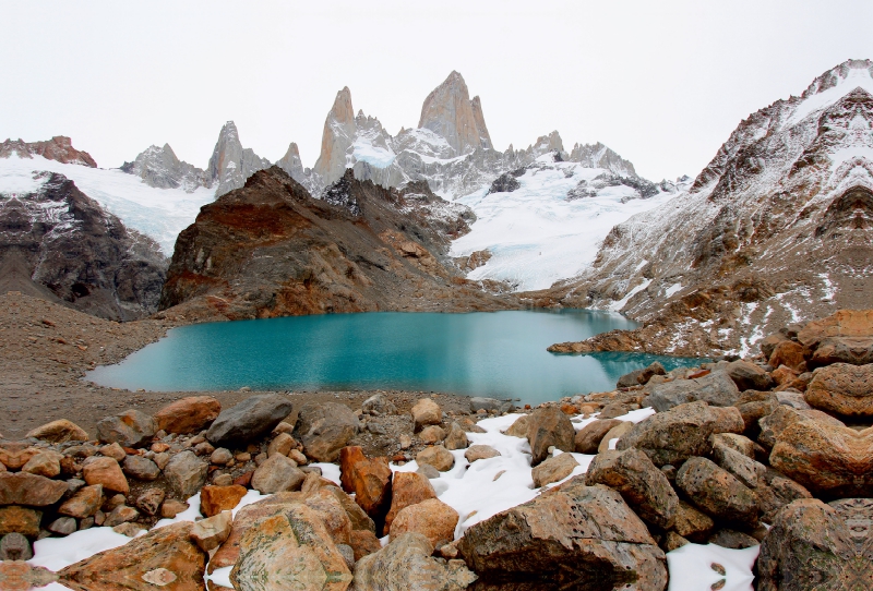 Laguna de los Tres und Mount Fitz Roy, Los Glaciares Nationalpark, Argentinien