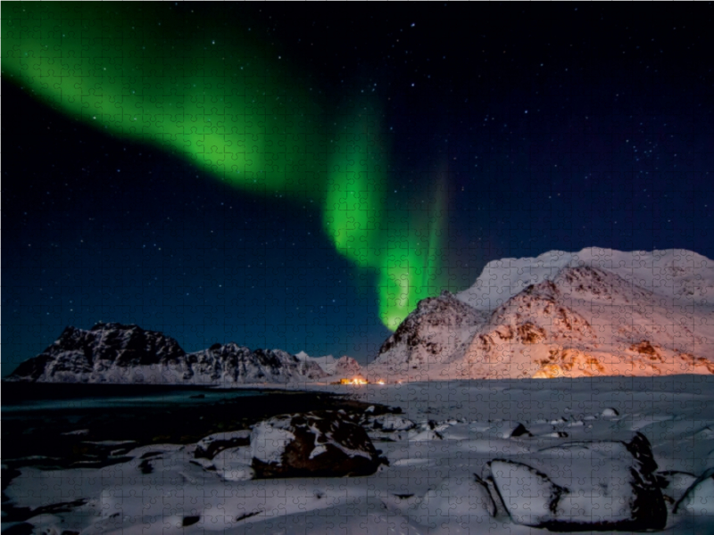 Polarlicht bei Utakleiv auf den Lofoten