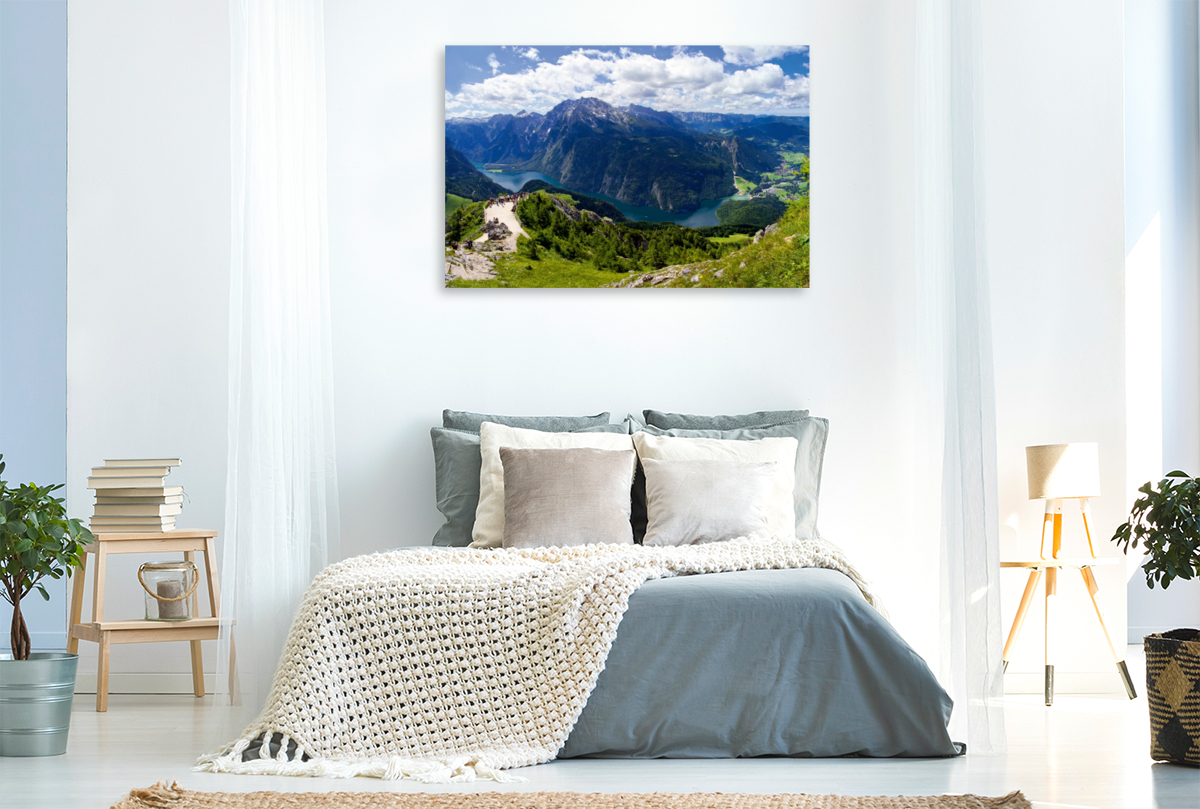 Der Königssee im Berchtesgadener Land – Panoramablick vom Jenner in 1,874 m Höhe.