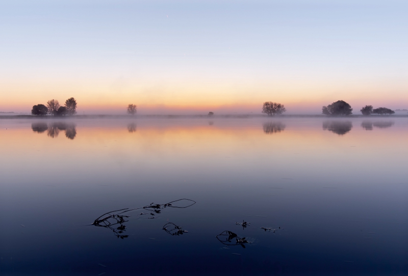 Morgenrot an der Elbe