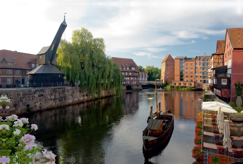 Der Kran und das Hafenviertel in Lüneburg