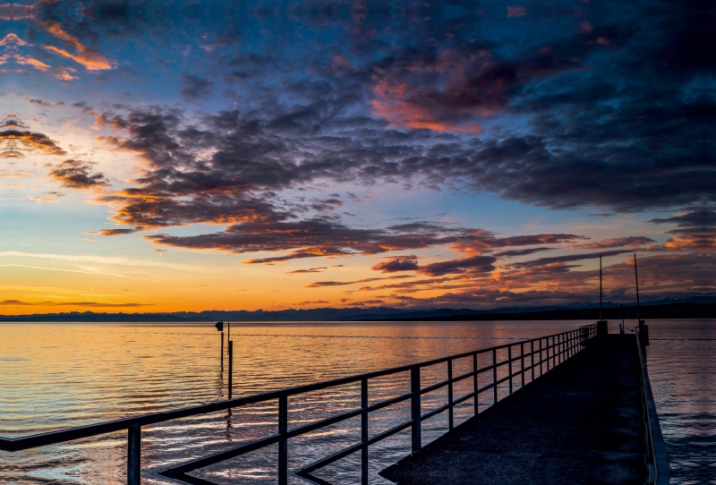 Traumhafter Sonnenaufgang Konstanz Steg Hörnle