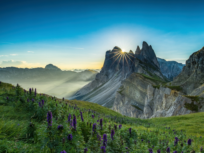 Sonnenaufgang am Seceda, St. Ulrich