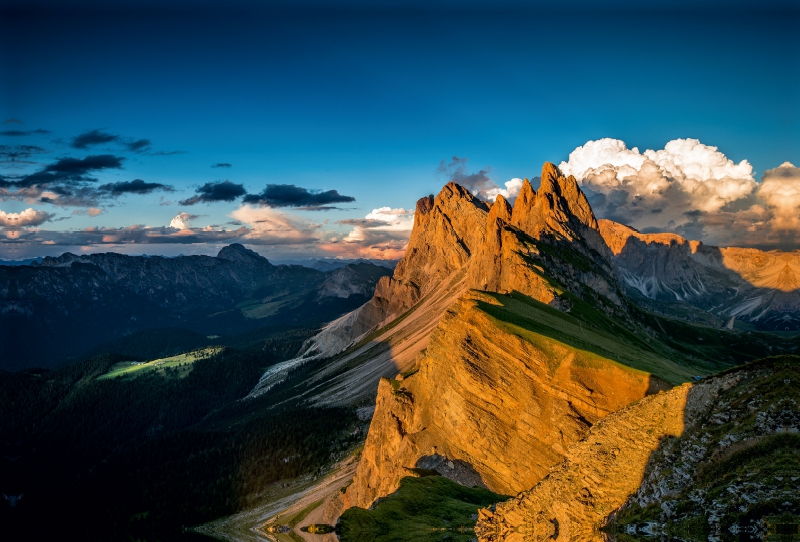 Sonnenuntergang am Seceda, St. Ulrich