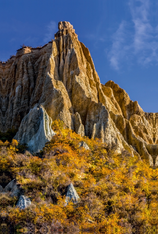 Morgen an den Omarama Clay Cliffs, Neuseeland