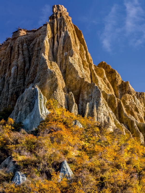 Morgen an den Omarama Clay Cliffs, Neuseeland