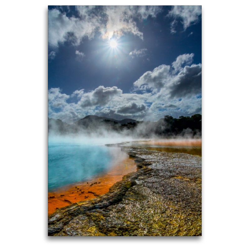 Heißer Dampf auf dem Champagnersee, Wai-O-Tapu. Neuseeland