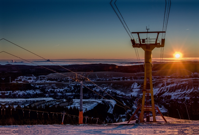 Sonnenaufgang mit Blick auf Oberwiesenthal