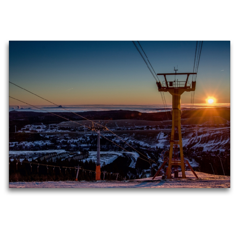 Sonnenaufgang mit Blick auf Oberwiesenthal