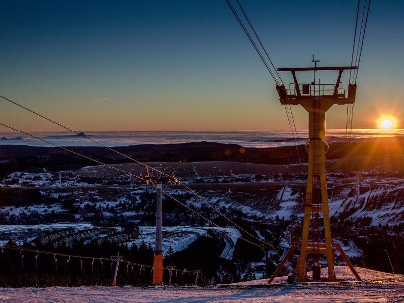 Sonnenaufgang mit Blick auf Oberwiesenthal