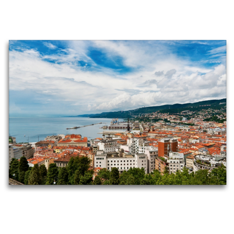 Triest, Blick über die Stadt zum Hafen