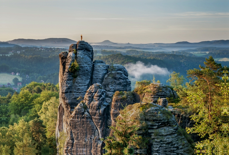 Moenchstein in der Nähe von Rathen, Sächsische Schweiz