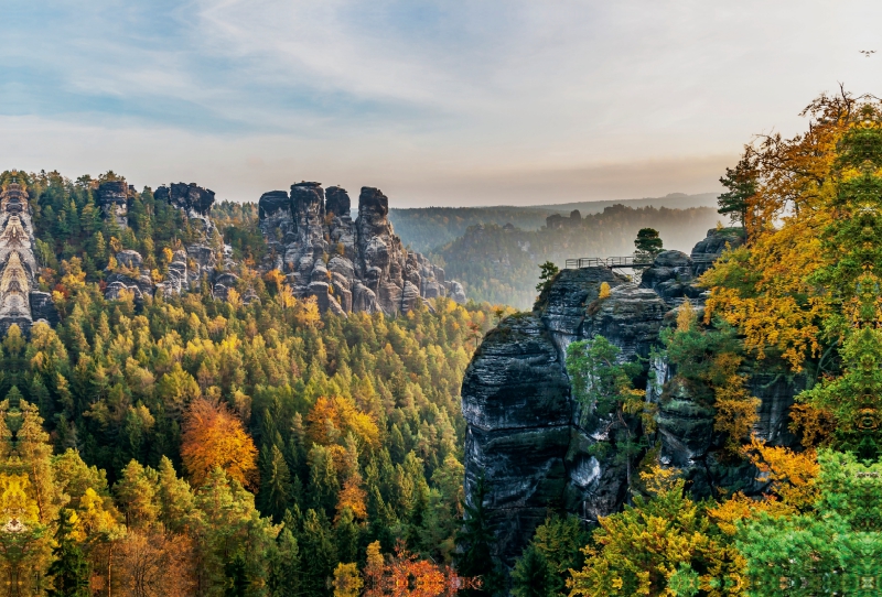 Gansfelsen im Herbst, Sächsische Schweiz