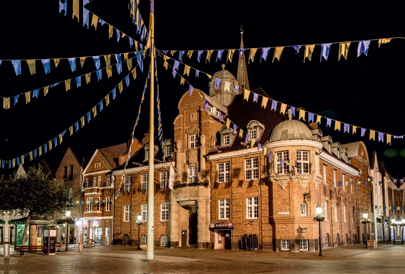 Das historische Rathaus der Hansestadt Buxtehude in der Breiten Straße