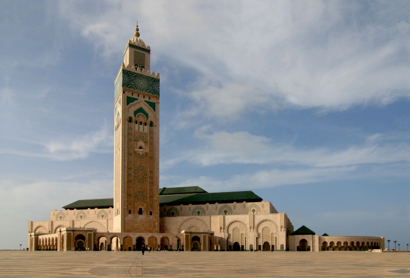 Drittgrößte Moschée mit 200 m hohem Minarett, Casablanca